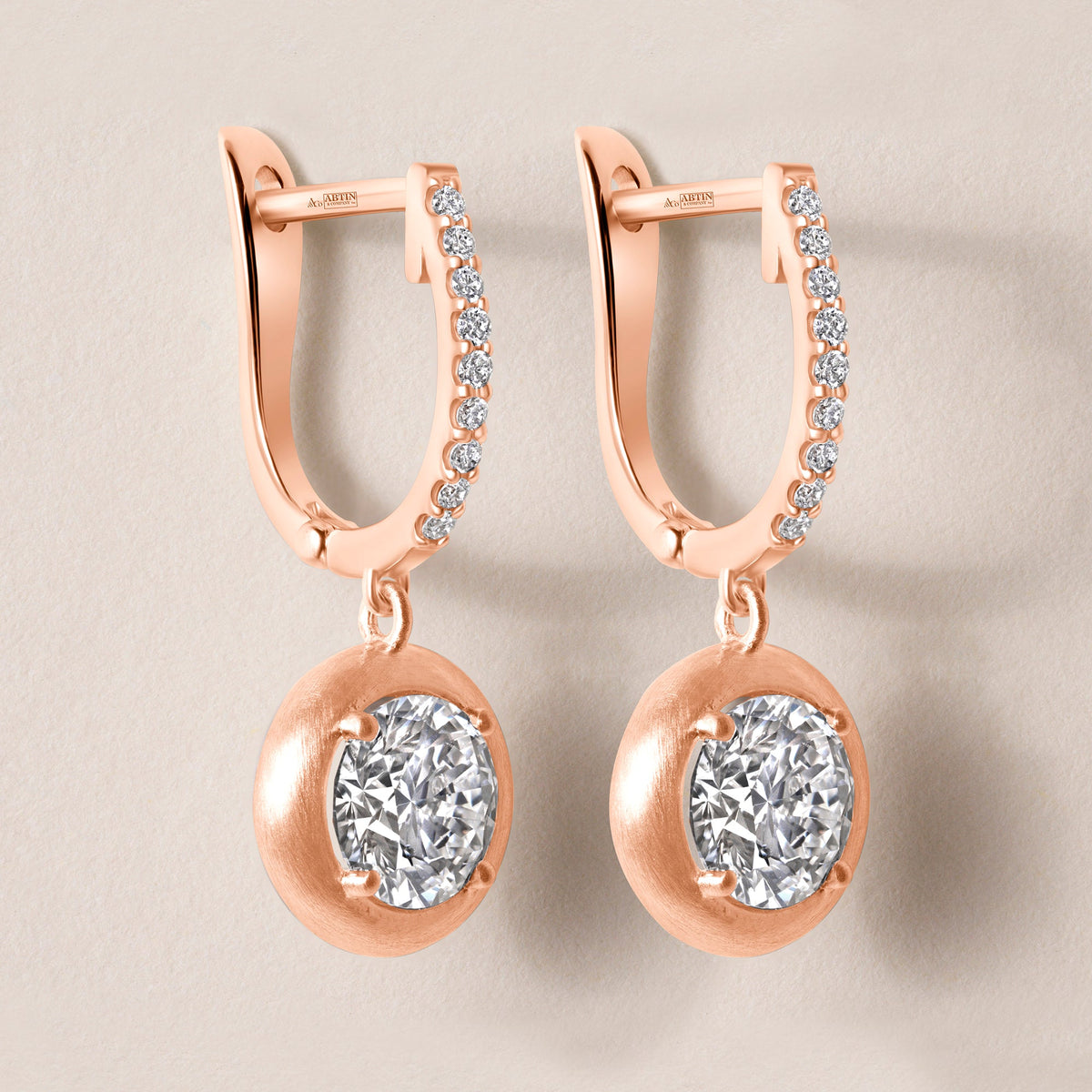 Riviera Round Drop Earrings ABE-238YV2/RD-LGD-3  - Abtin & Co.