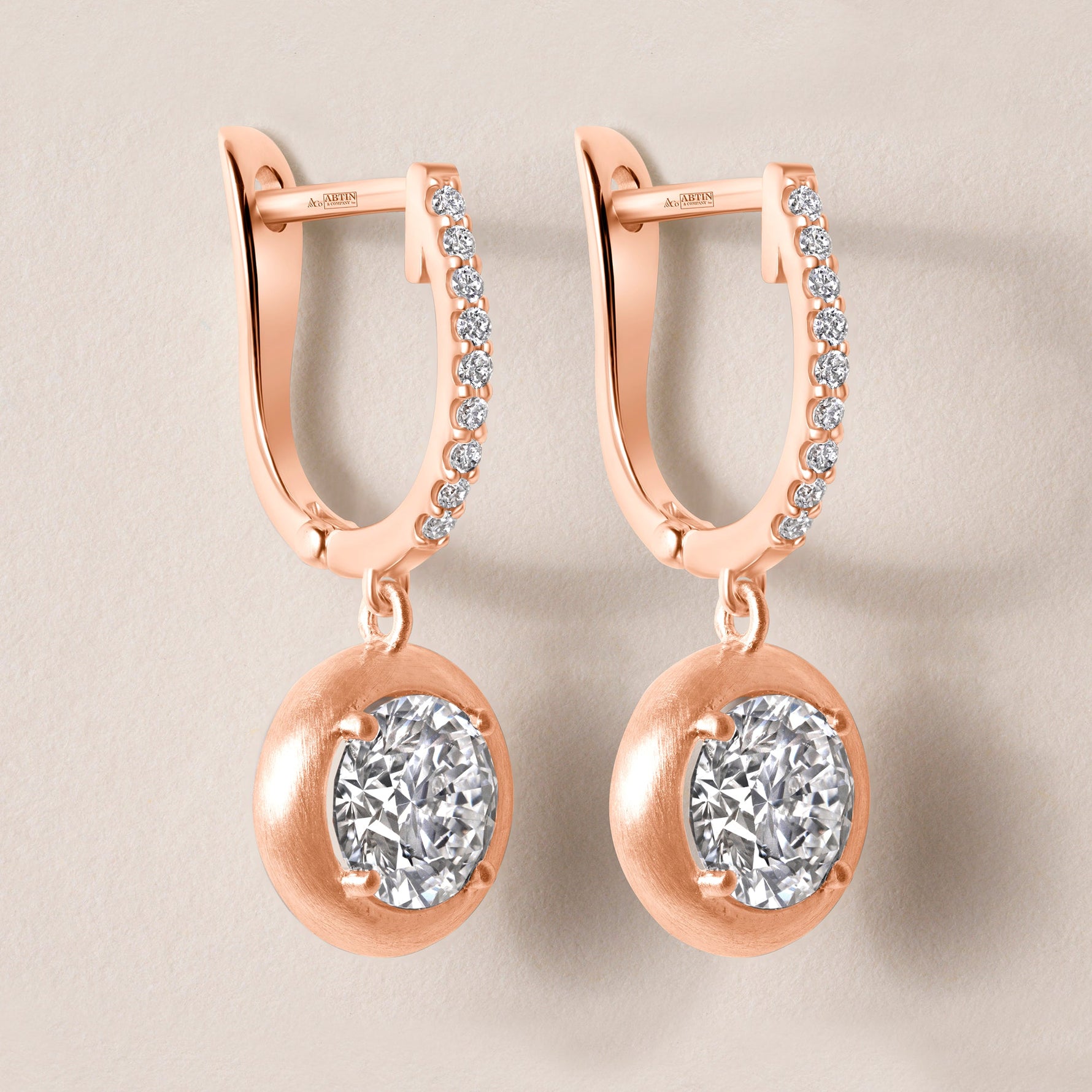 Riviera Round Drop Earrings ABE-238YV2/RD-LGD-3  - Abtin & Co.