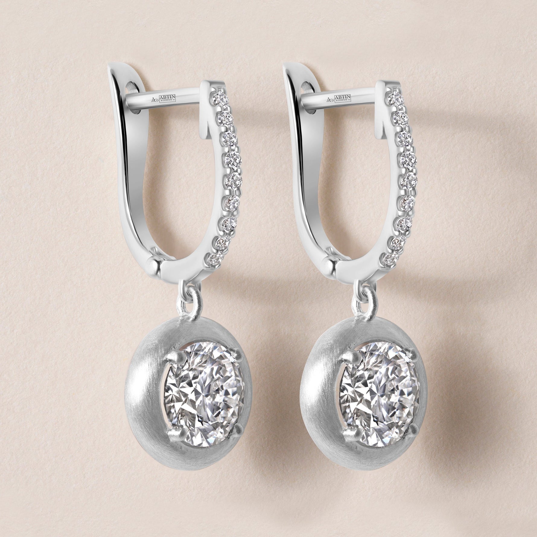Riviera Round Drop Earrings ABE-238YV2/RD-LGD-2  - Abtin & Co.