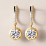 Riviera Round Drop Earrings ABE-238YV2/RD-LGD-1  - Abtin & Co.