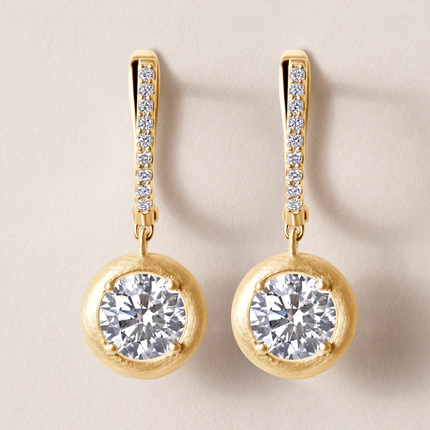 Riviera Round Drop Earrings ABE-238YV2/RD-LGD-1  - Abtin & Co.
