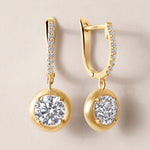 Riviera Round Drop Earrings ABE-238YV2/RD-LGD-1  - Abtin & Co.