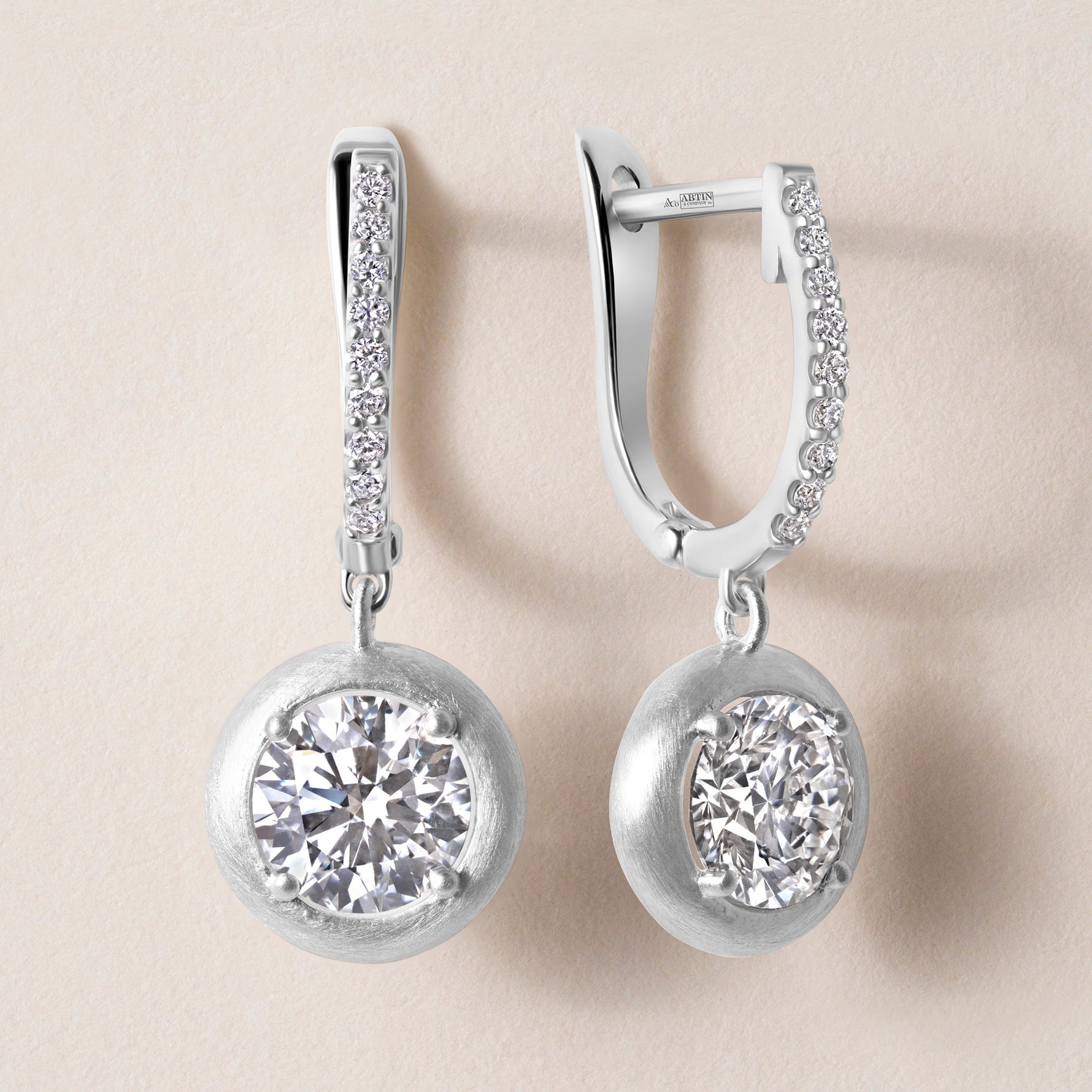 Riviera Round Drop Earrings ABE-238YV2/RD-LGD-2  - Abtin & Co.