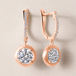 Riviera Round Drop Earrings ABE-238YV2/RD-LGD-3  - Abtin & Co.