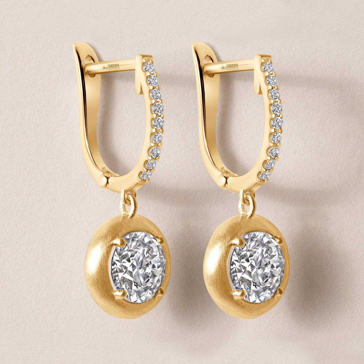 Riviera Round Drop Earrings ABE-238YV2/RD-LGD-1  - Abtin & Co.