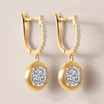 Riviera Round Drop Earrings ABE-238YV2/RD-LGD-1  - Abtin & Co.