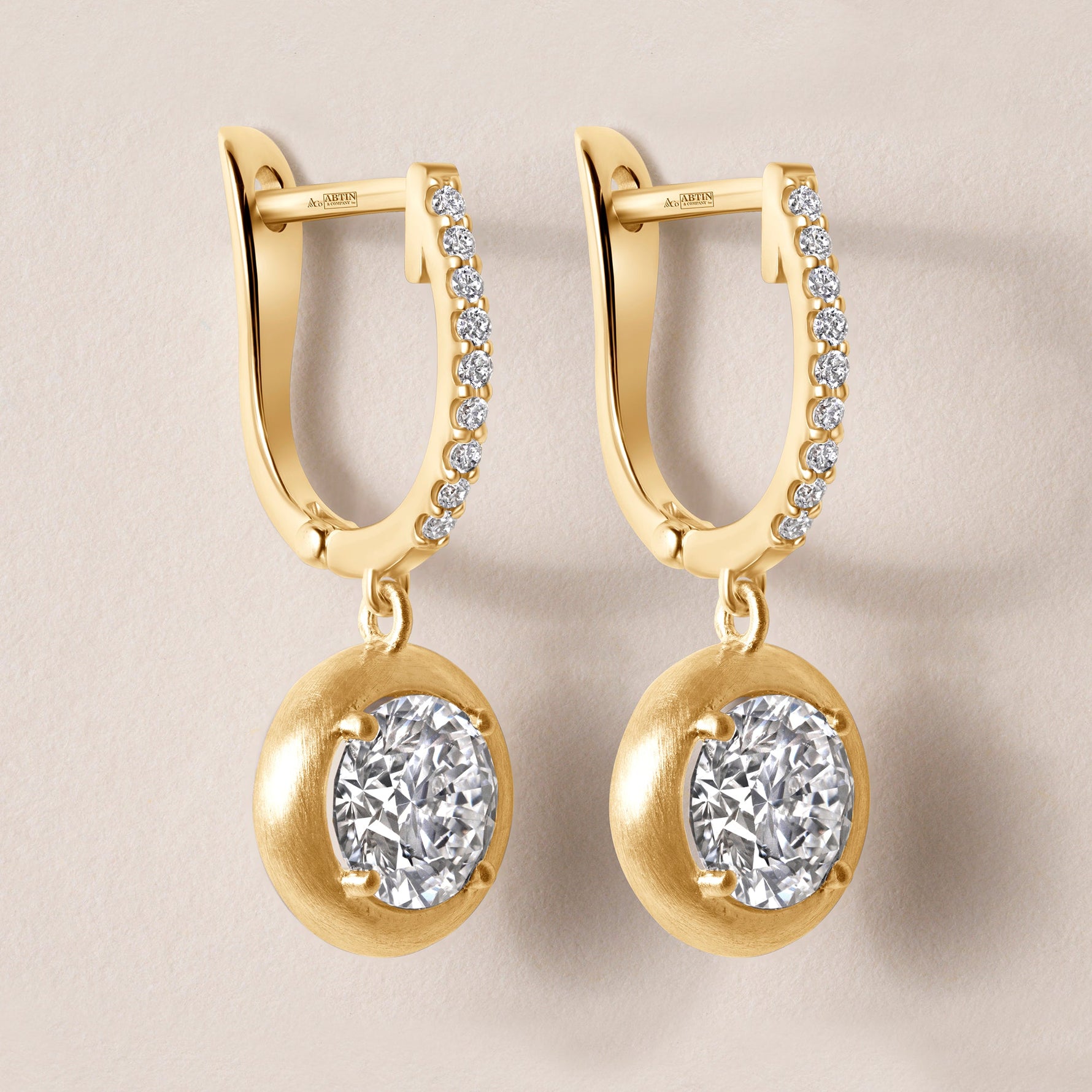 Riviera Round Drop Earrings ABE-238YV2/RD-LGD-1  - Abtin & Co.