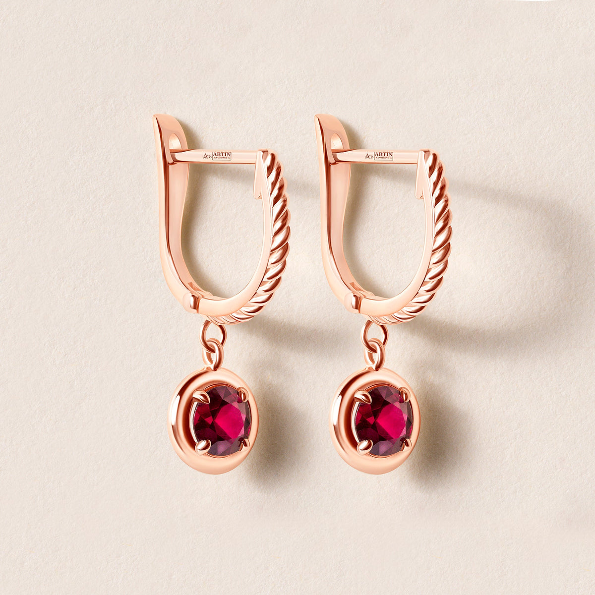 Riviera Ruby Twist Earrings Earring   - Abtin & Co.