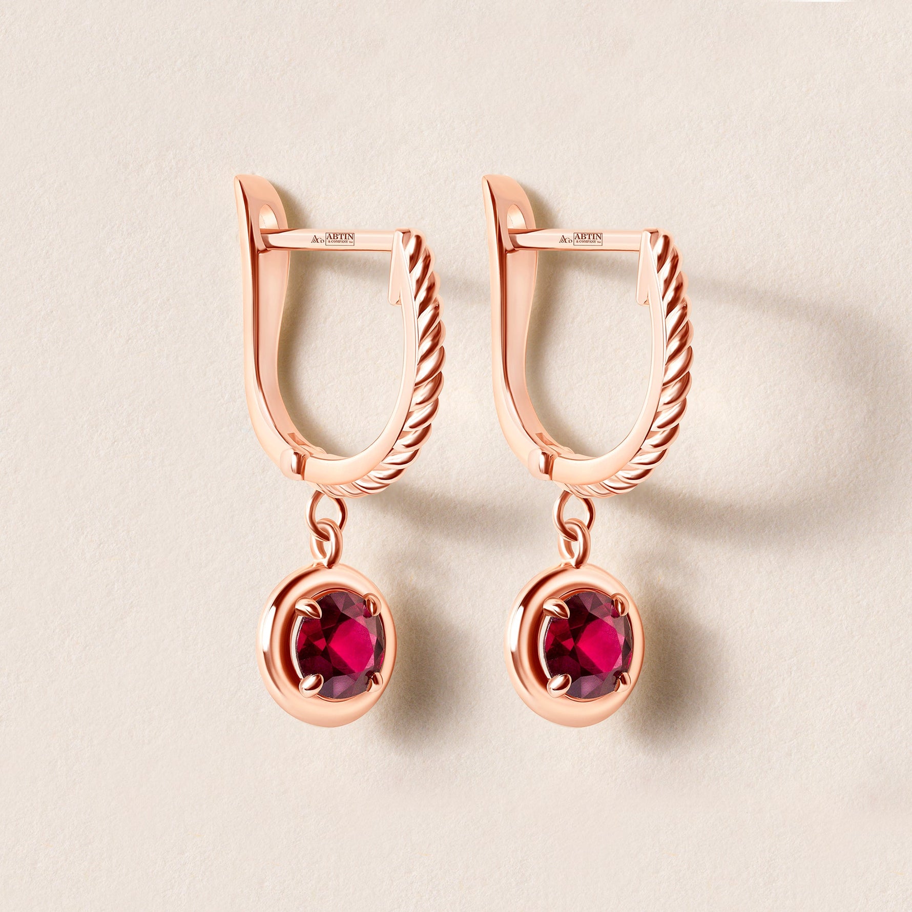 Riviera Ruby Twist Earrings Earring   - Abtin & Co.