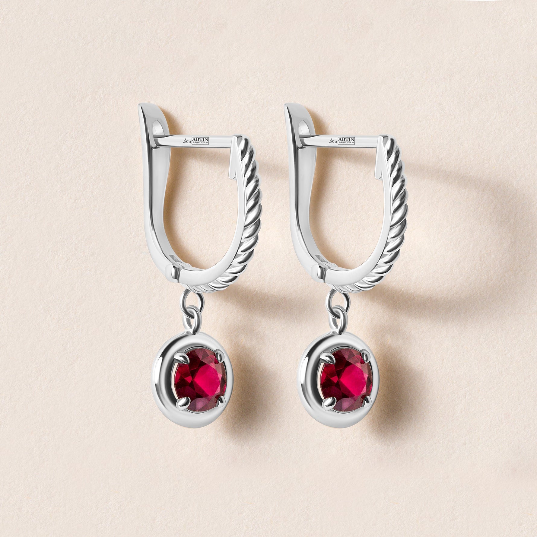 Riviera Ruby Twist Earrings Earring   - Abtin & Co.