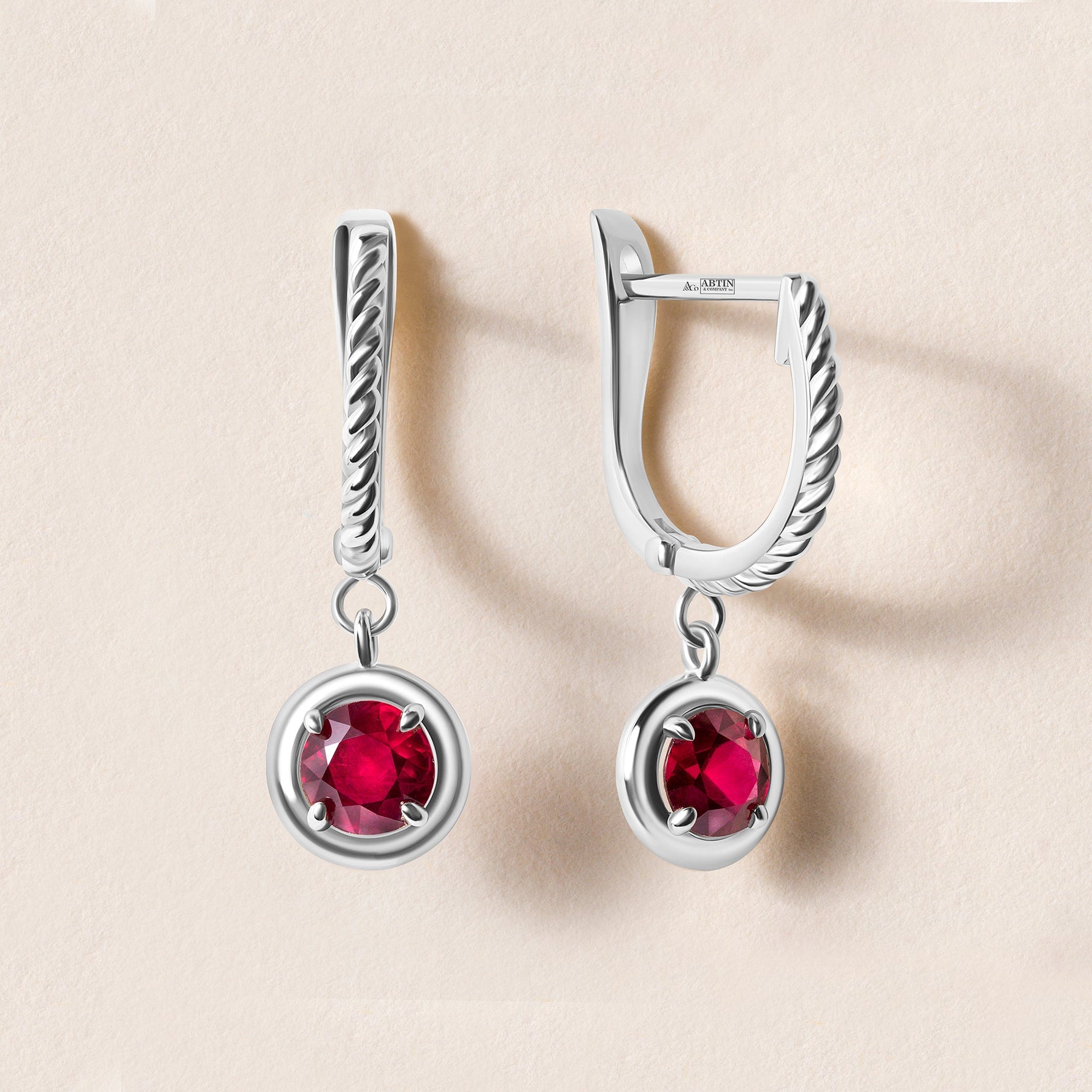 Riviera Ruby Twist Earrings Earring   - Abtin & Co.