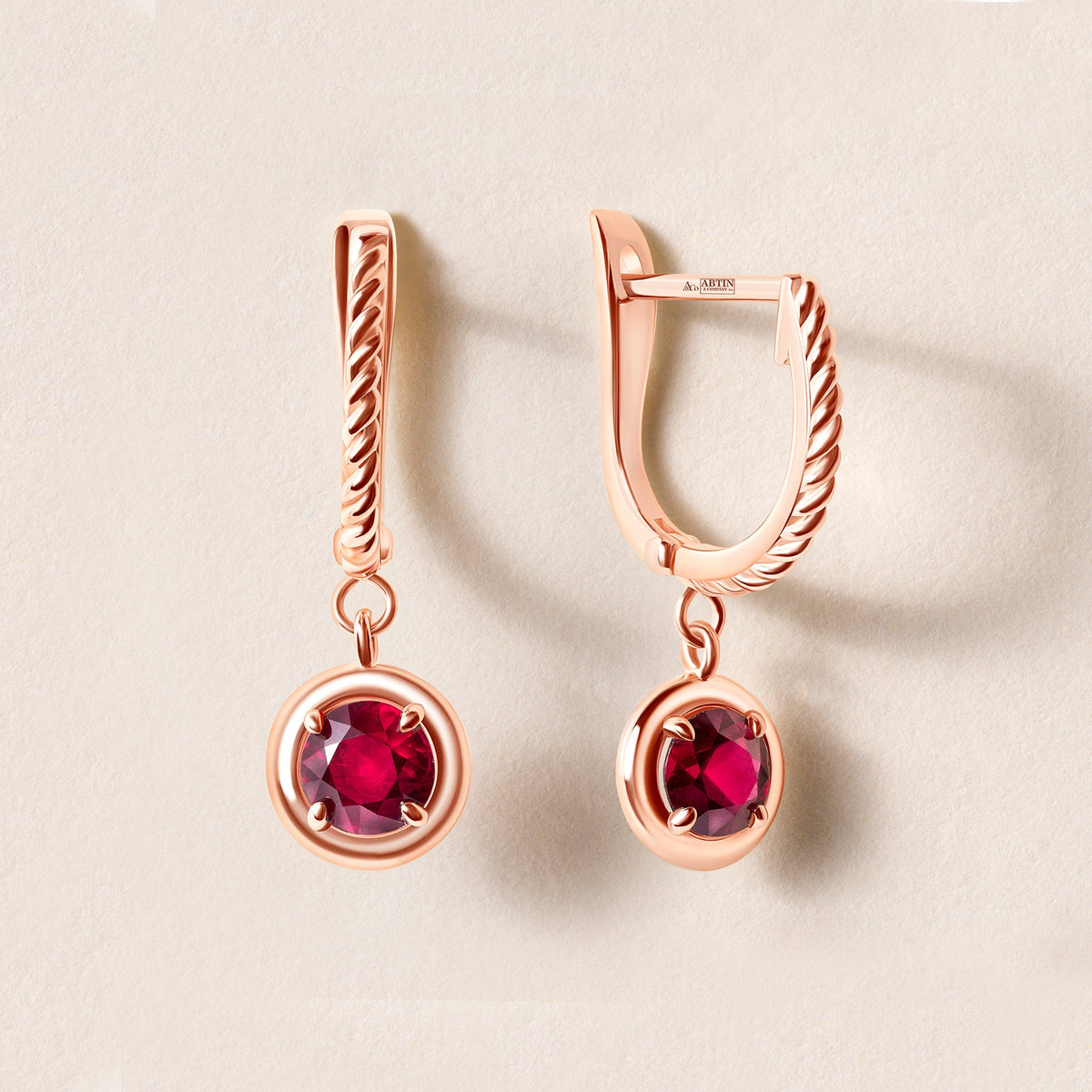 Riviera Ruby Twist Earrings Earring   - Abtin & Co.
