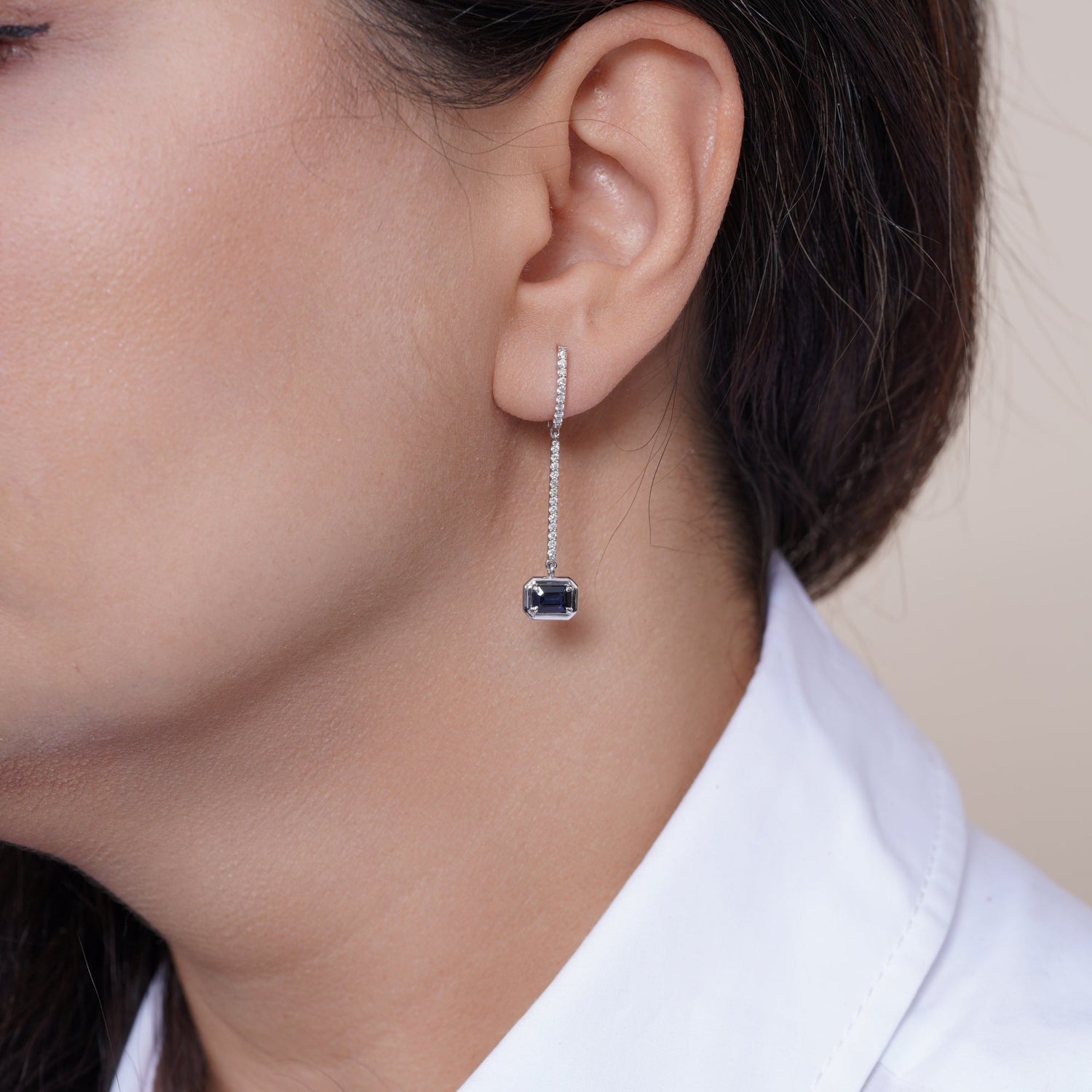 Riviera Sapphire Cascade Earrings Earring ABE-237V12-EM-BSD-1  - Abtin & Co.