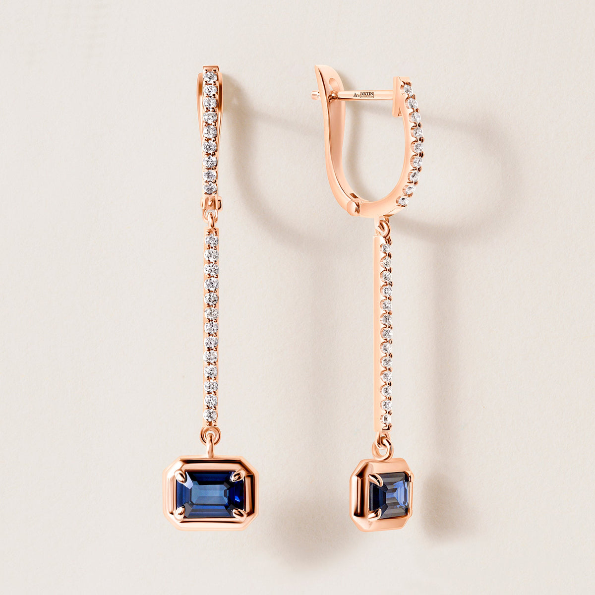 Riviera Sapphire Cascade Earrings Earring ABE-237V12-EM-BSD-3  - Abtin & Co.