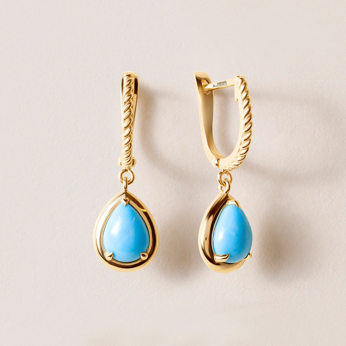 Riviera Teardrop Turquoise Earrings Earring ABE-238V1-PR-TQF-1  - Abtin & Co.