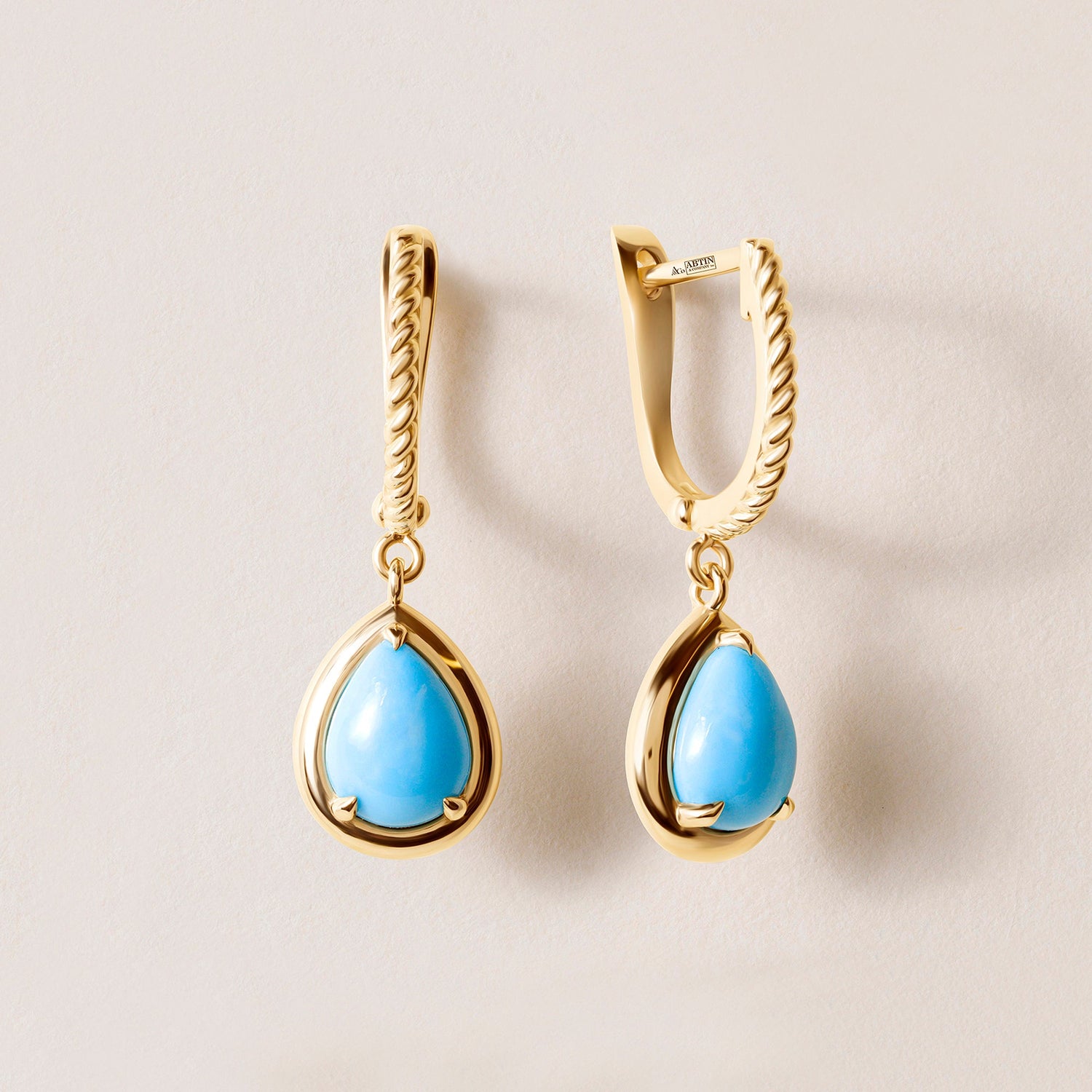 Riviera Teardrop Turquoise Earrings Earring ABE-238V1-PR-TQF-1  - Abtin & Co.