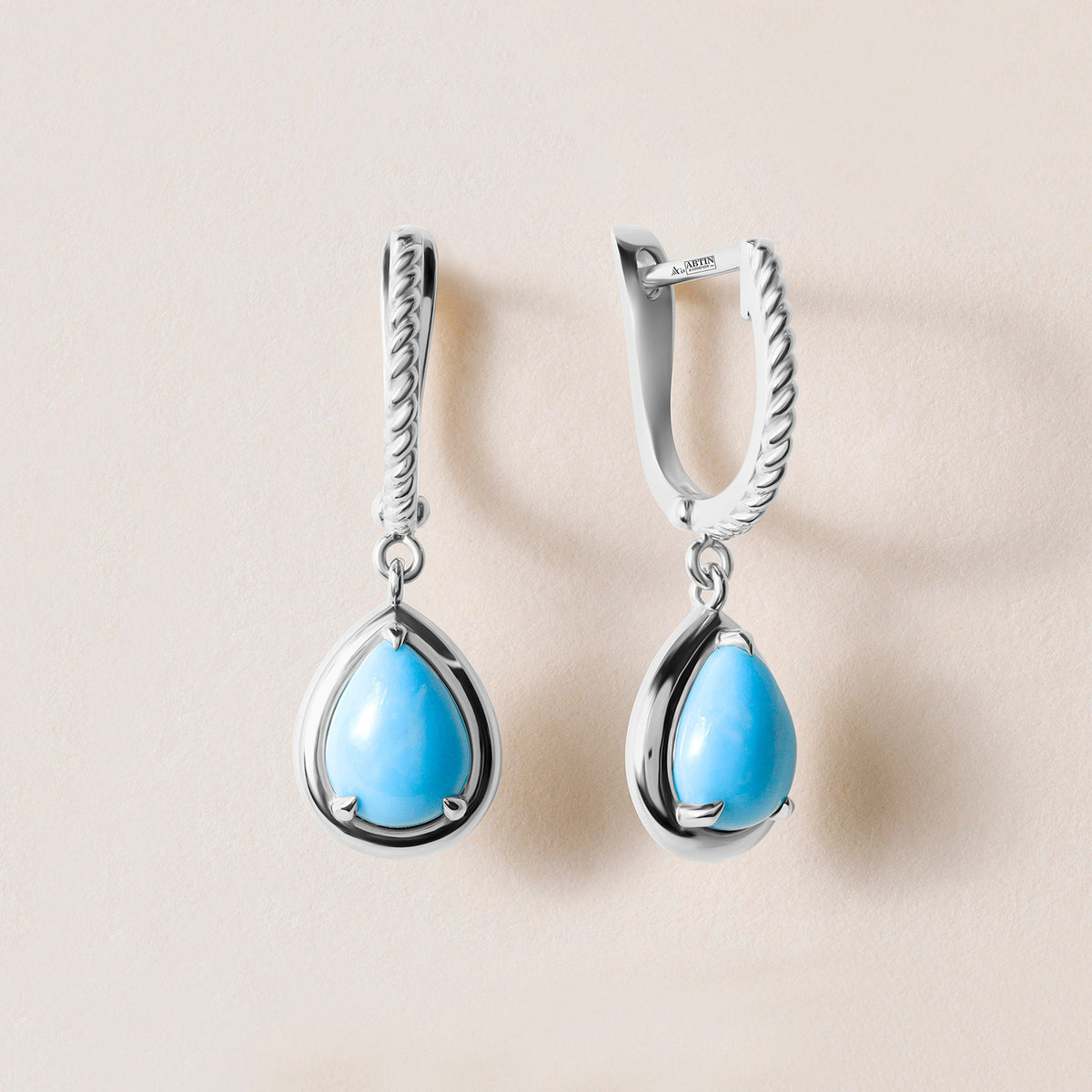 Riviera Teardrop Turquoise Earrings Earring ABE-238V1-PR-TQF-2  - Abtin & Co.