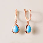 Riviera Teardrop Turquoise Earrings Earring ABE-238V1-PR-TQF-3  - Abtin & Co.