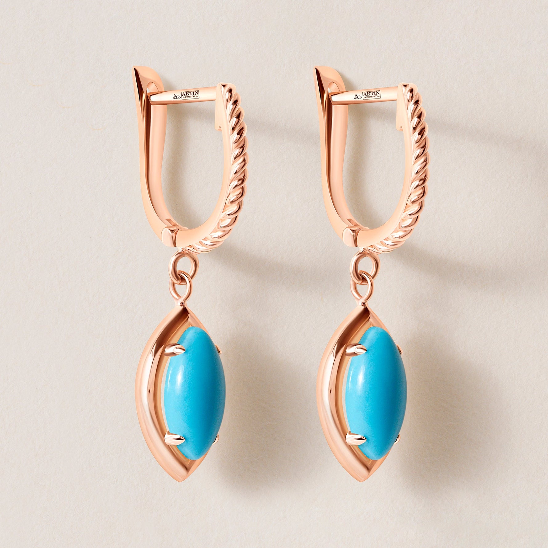 Riviera Vertical Marquise Turquoise Drops Earring ABE-238V1-MQ-TQF-3  - Abtin & Co.