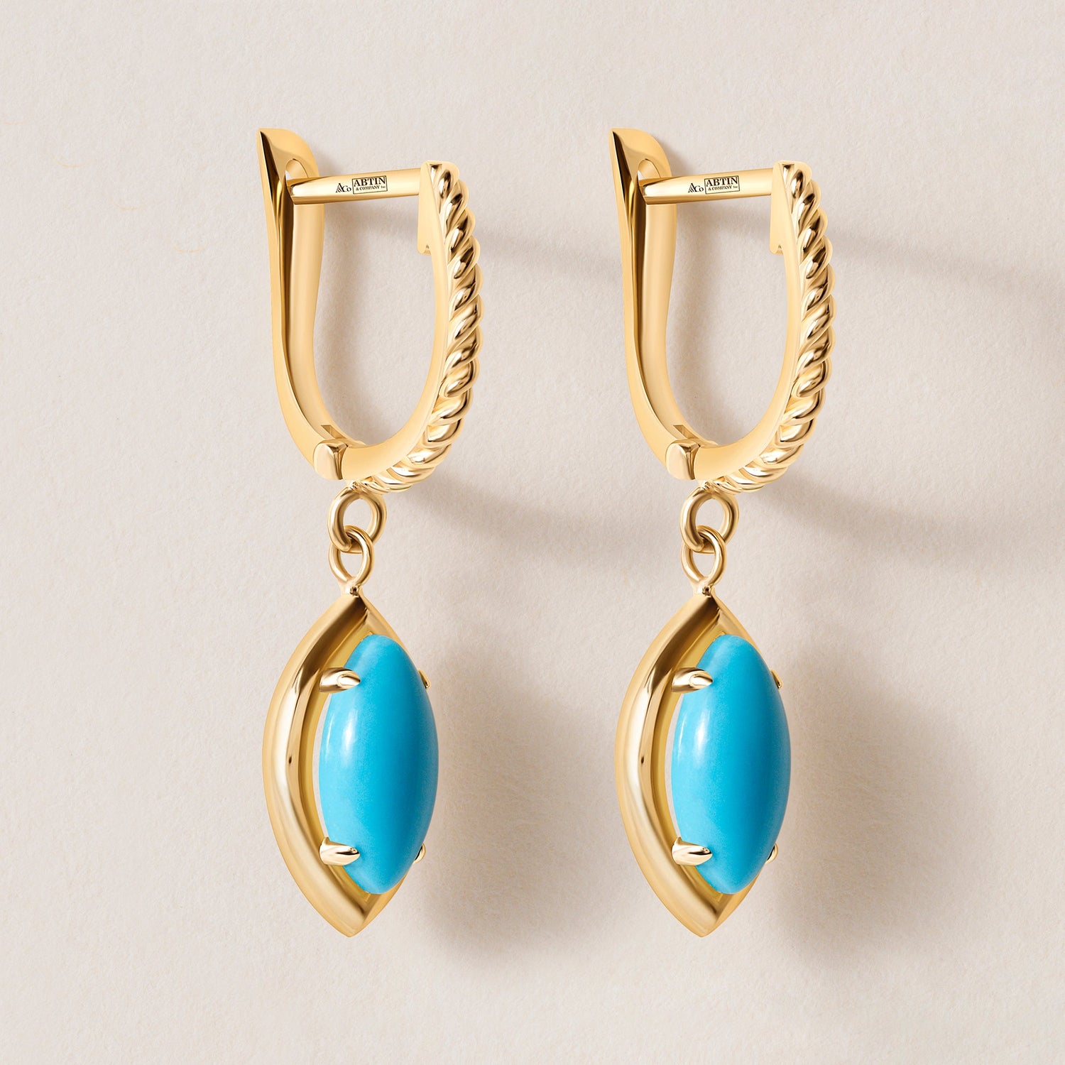 Riviera Vertical Marquise Turquoise Drops Earring ABE-238V1-MQ-TQF-1  - Abtin & Co.