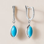 Riviera Vertical Marquise Turquoise Drops Earring ABE-238V1-MQ-TQF-2  - Abtin & Co.