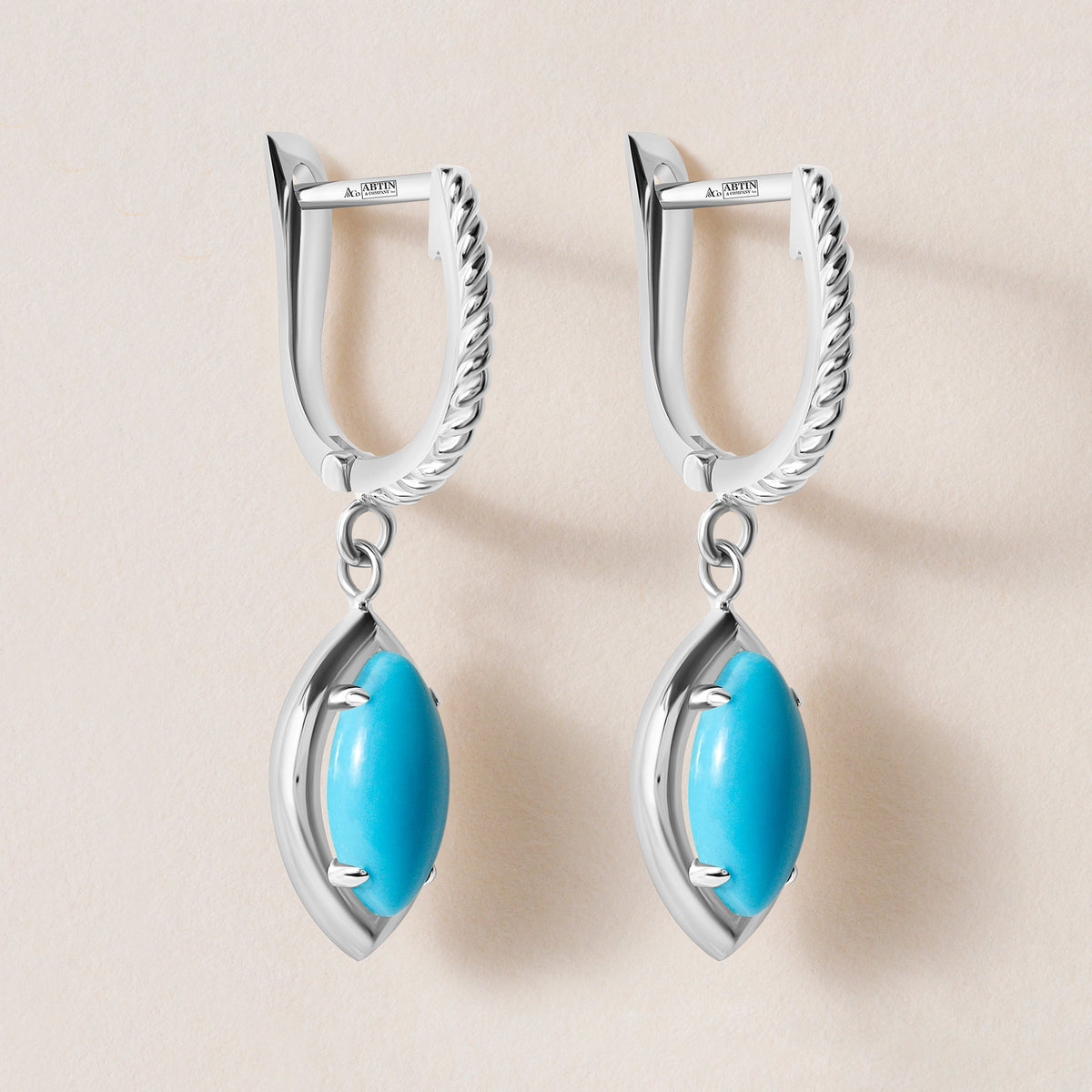 Riviera Vertical Marquise Turquoise Drops Earring ABE-238V1-MQ-TQF-2  - Abtin & Co.