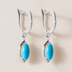 Riviera Vertical Marquise Turquoise Drops Earring ABE-238V1-MQ-TQF-2  - Abtin & Co.