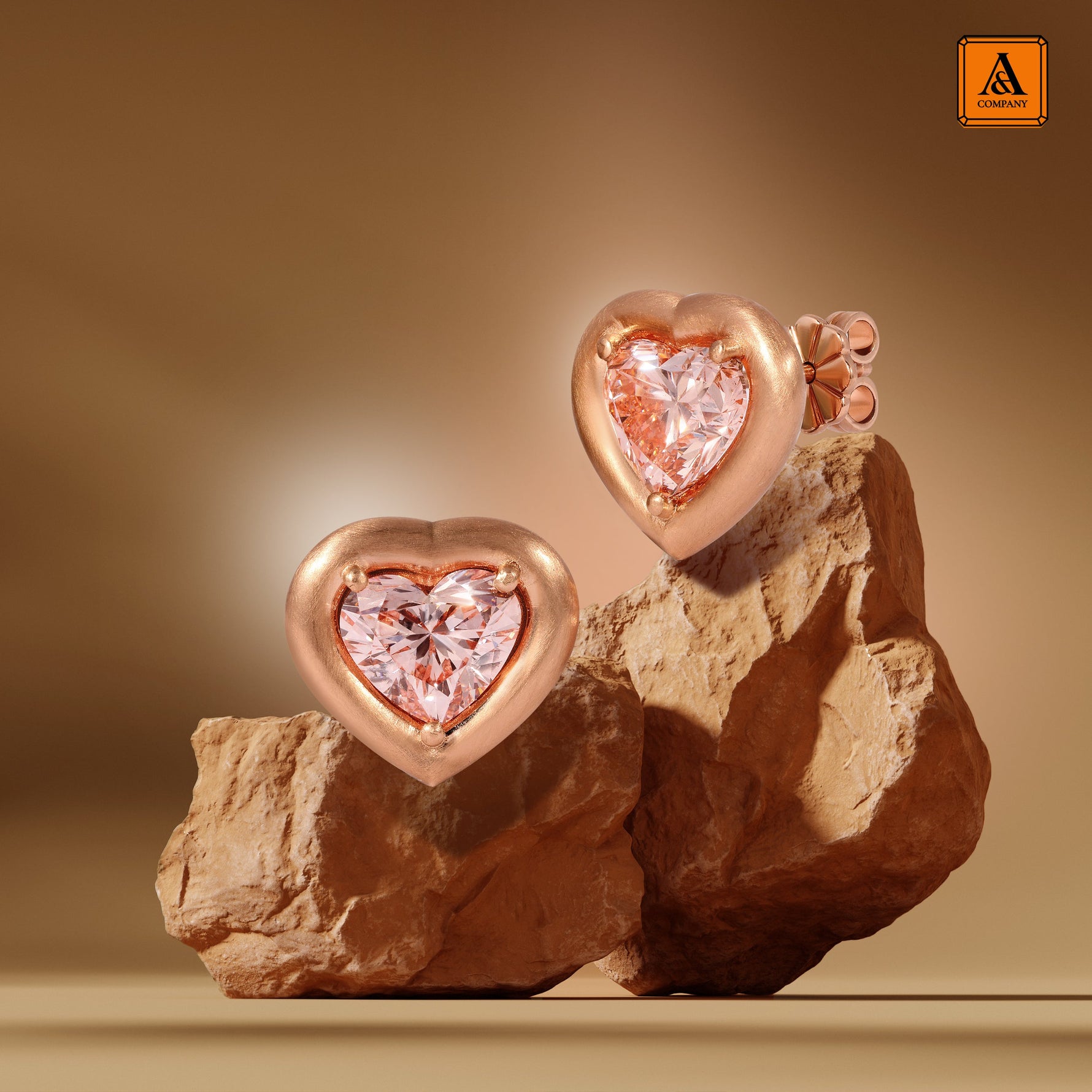 ROSÉA Stud Earrings Earring 110HEART-PLGD  - Abtin & Co.