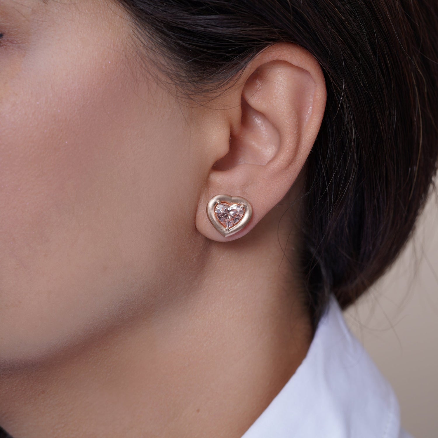 ROSÉA Stud Earrings Earring 110HEART-PLGD  - Abtin & Co.