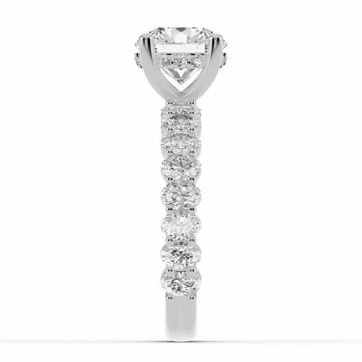 Round Aurielle Crown Engagement Ring Ring ABER-106-RD-LGD-6  - Abtin & Co.