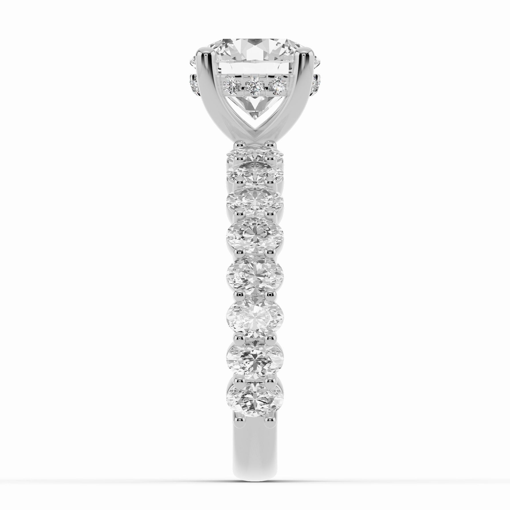 Round Aurielle Crown Engagement Ring Ring ABER-106-RD-LGD-6  - Abtin & Co.