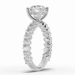 Round Aurielle Crown Engagement Ring Ring ABER-106-RD-LGD-6  - Abtin & Co.