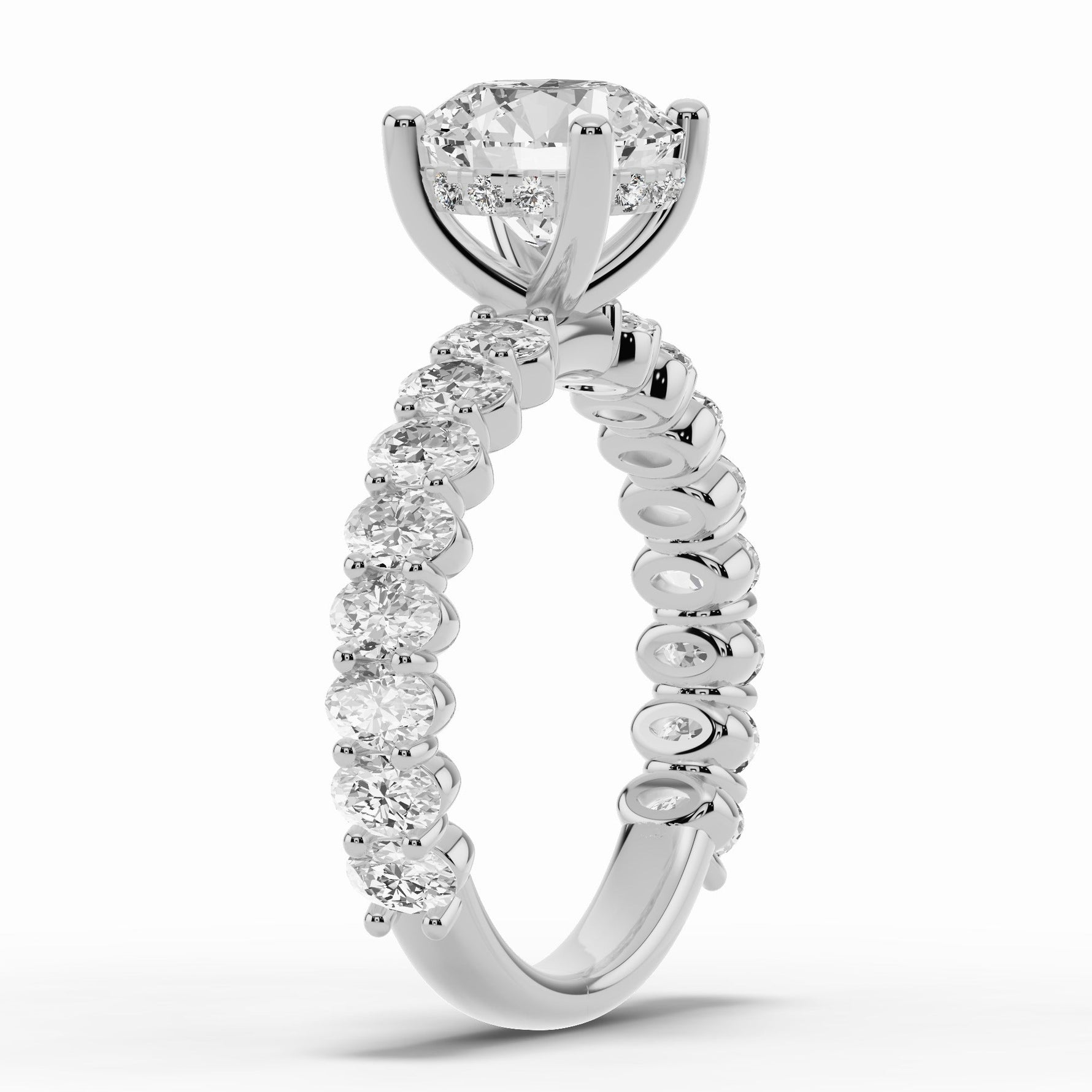 Round Aurielle Crown Engagement Ring Ring ABER-106-RD-LGD-6  - Abtin & Co.