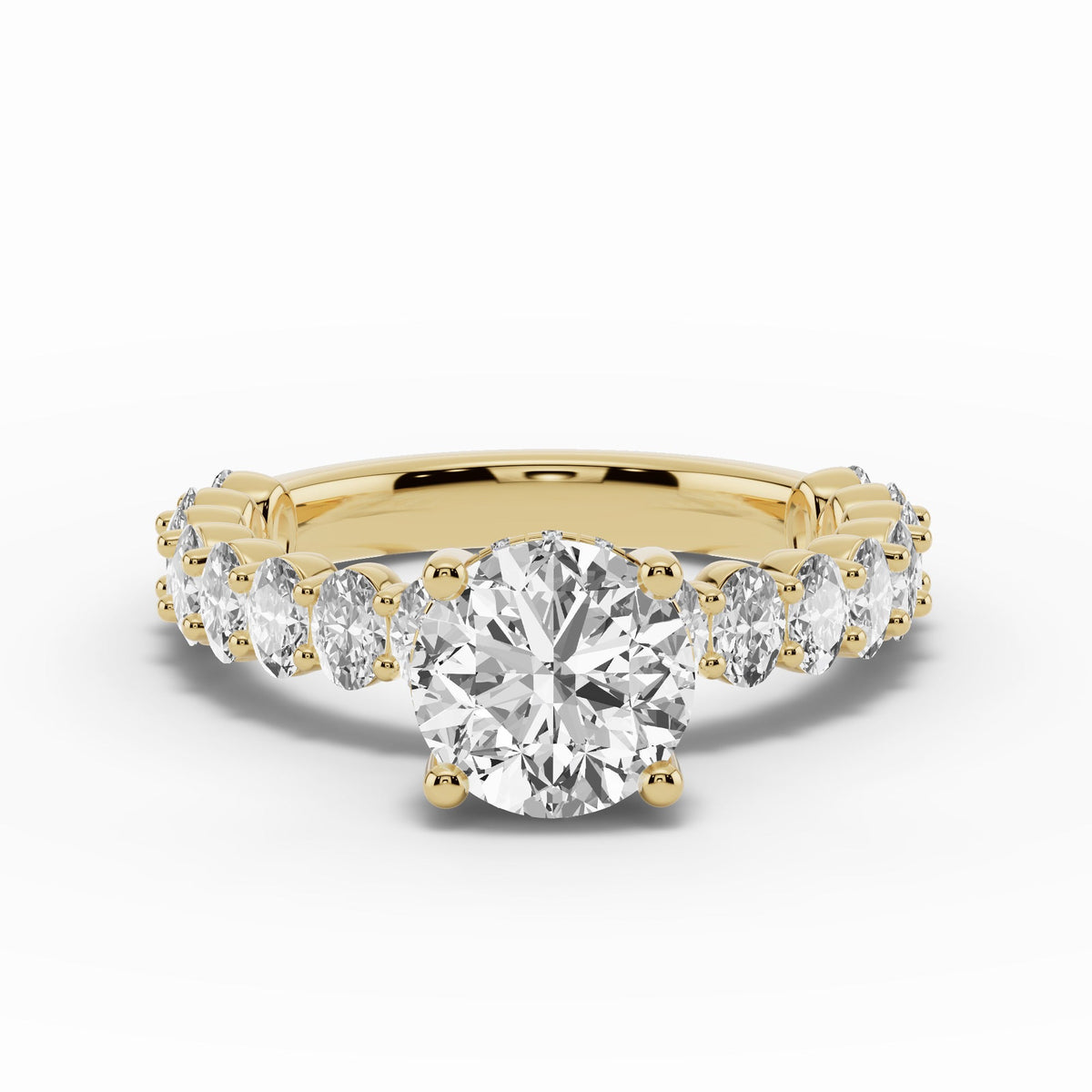 Round Aurielle Crown Engagement Ring Ring ABER-106-RD-LGD-1  - Abtin & Co.