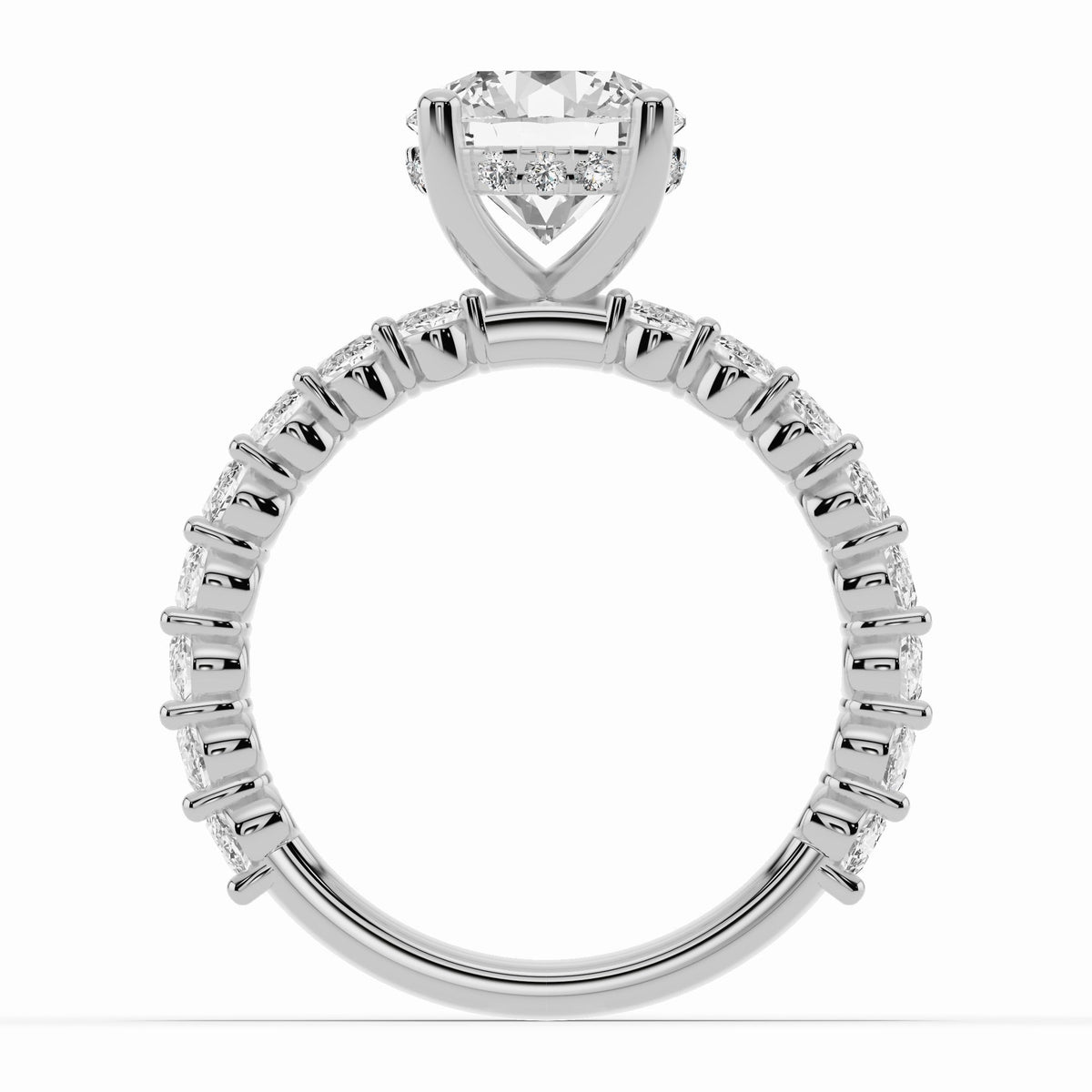 Round Aurielle Crown Engagement Ring Ring ABER-106-RD-LGD-6  - Abtin & Co.
