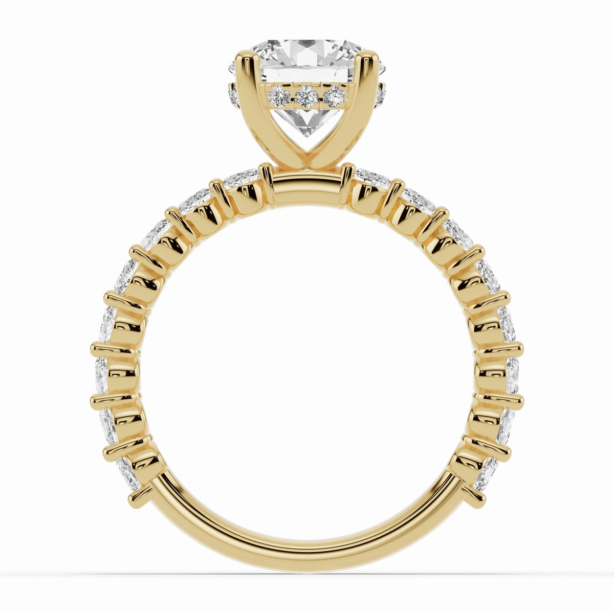 Round Aurielle Crown Engagement Ring Ring ABER-106-RD-LGD-1  - Abtin & Co.