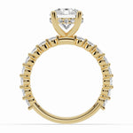 Round Aurielle Crown Engagement Ring Ring ABER-106-RD-LGD-1  - Abtin & Co.