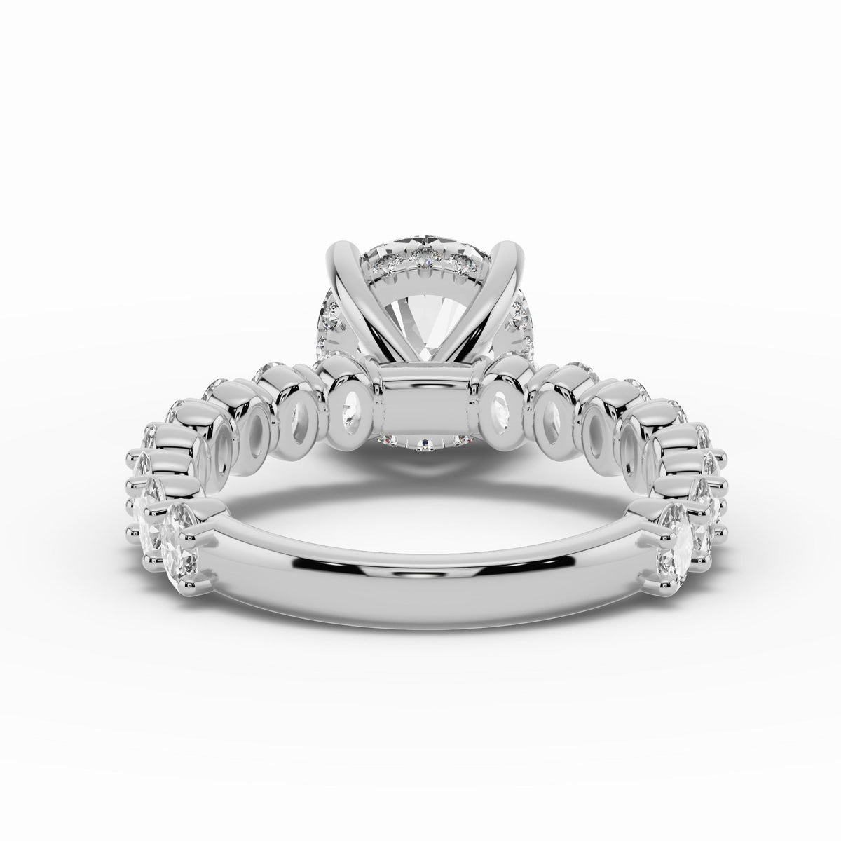 Round Aurielle Crown Engagement Ring Ring ABER-106-RD-LGD-6  - Abtin & Co.