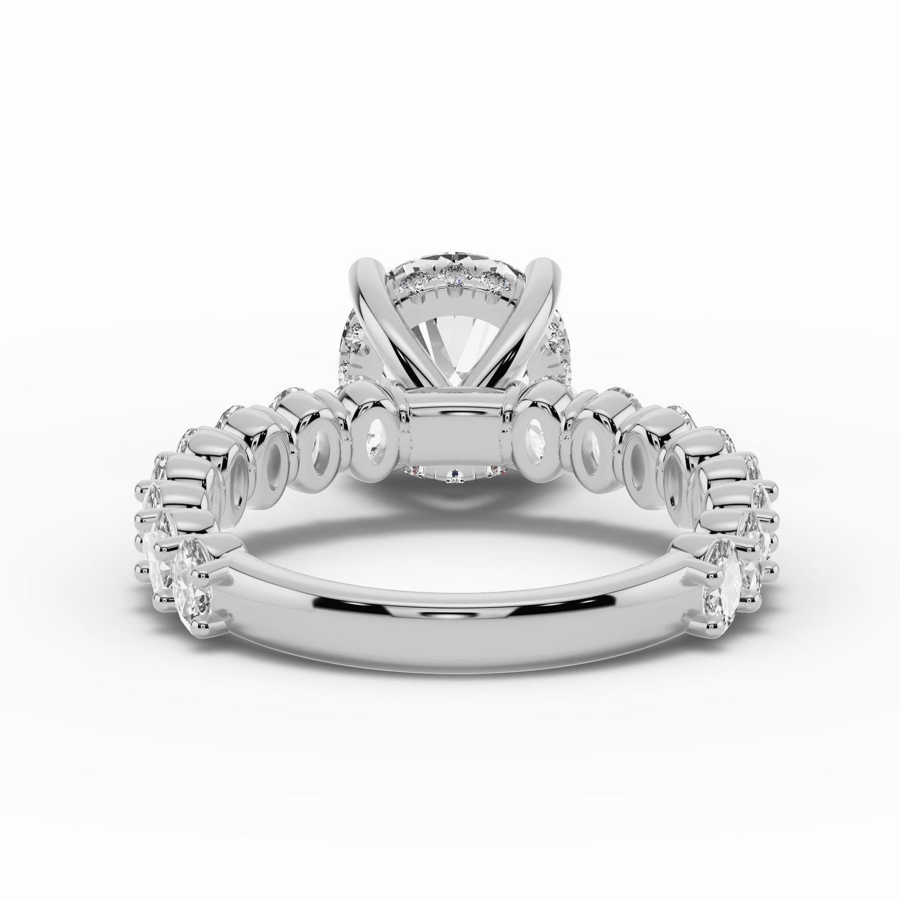 Round Aurielle Crown Engagement Ring Ring ABER-106-RD-LGD-6  - Abtin & Co.