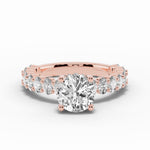 Round Aurielle Crown Engagement Ring Ring ABER-106-RD-LGD-11  - Abtin & Co.