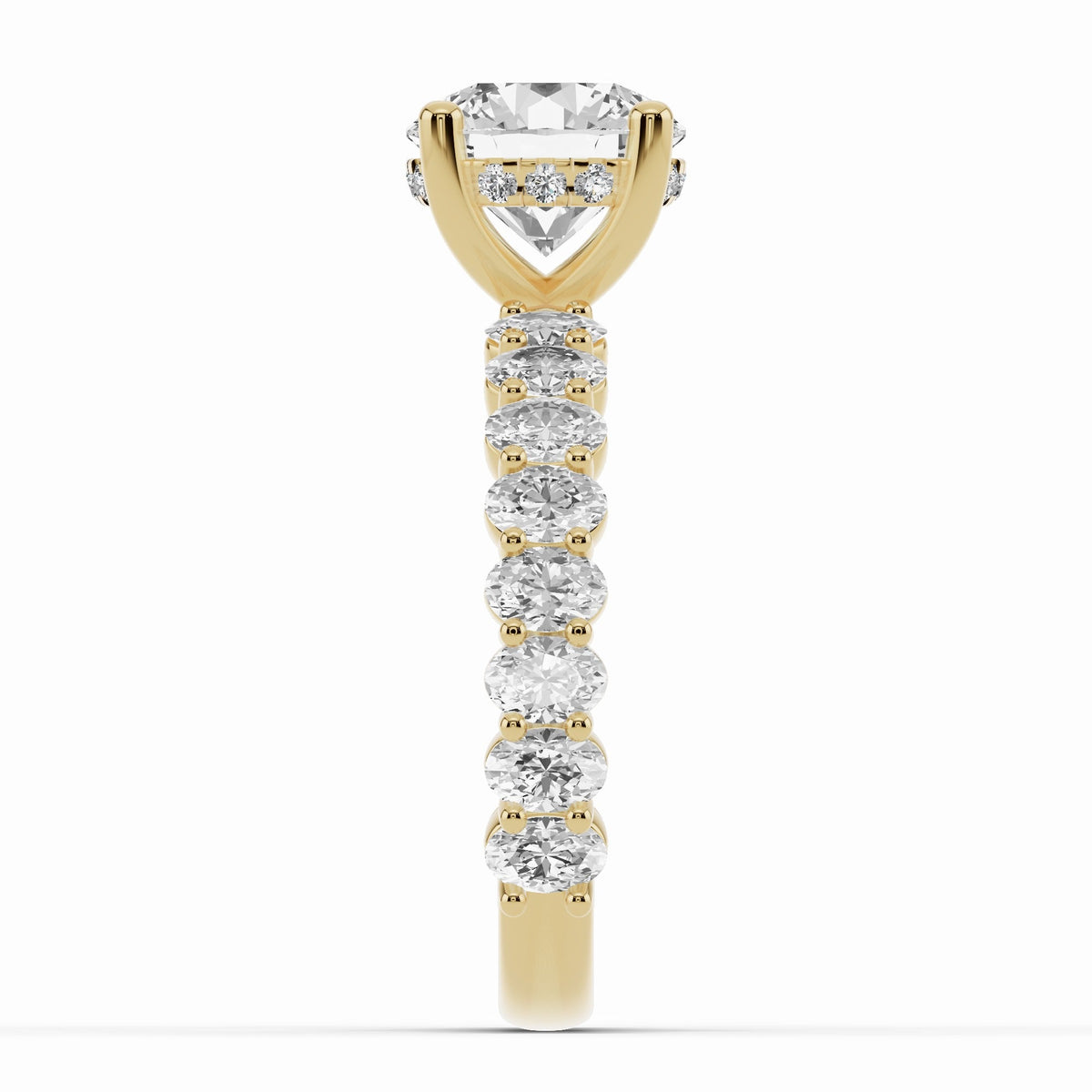 Round Aurielle Crown Engagement Ring Ring ABER-106-RD-LGD-1  - Abtin & Co.
