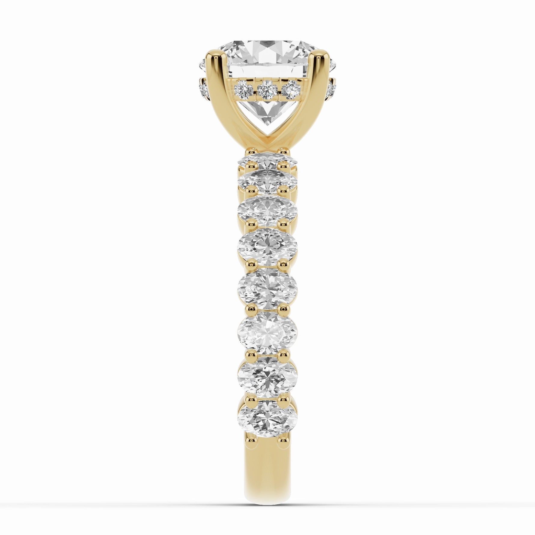 Round Aurielle Crown Engagement Ring Ring ABER-106-RD-LGD-1  - Abtin & Co.