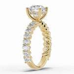 Round Aurielle Crown Engagement Ring Ring ABER-106-RD-LGD-1  - Abtin & Co.