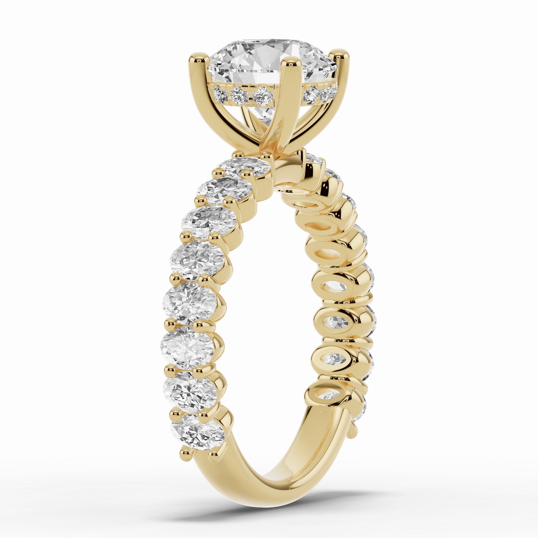 Round Aurielle Crown Engagement Ring Ring ABER-106-RD-LGD-1  - Abtin & Co.