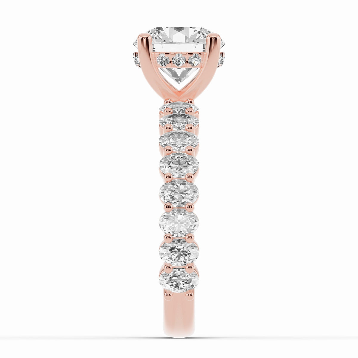 Round Aurielle Crown Engagement Ring Ring ABER-106-RD-LGD-11  - Abtin & Co.