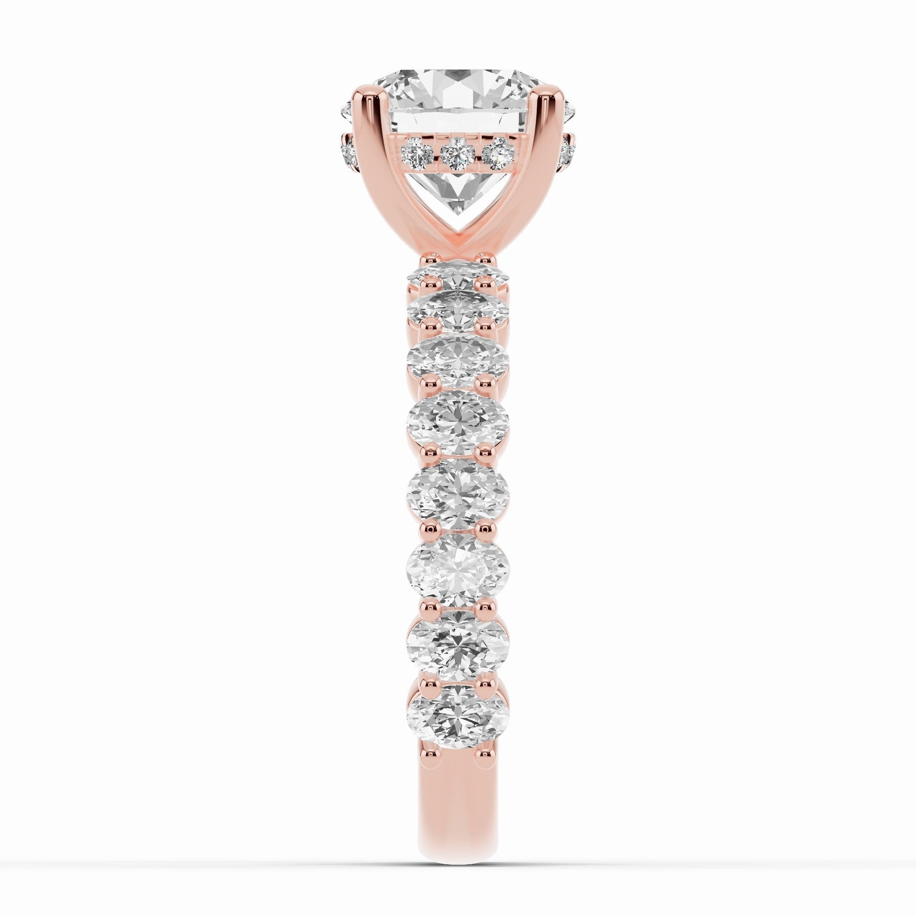 Round Aurielle Crown Engagement Ring Ring ABER-106-RD-LGD-11  - Abtin & Co.
