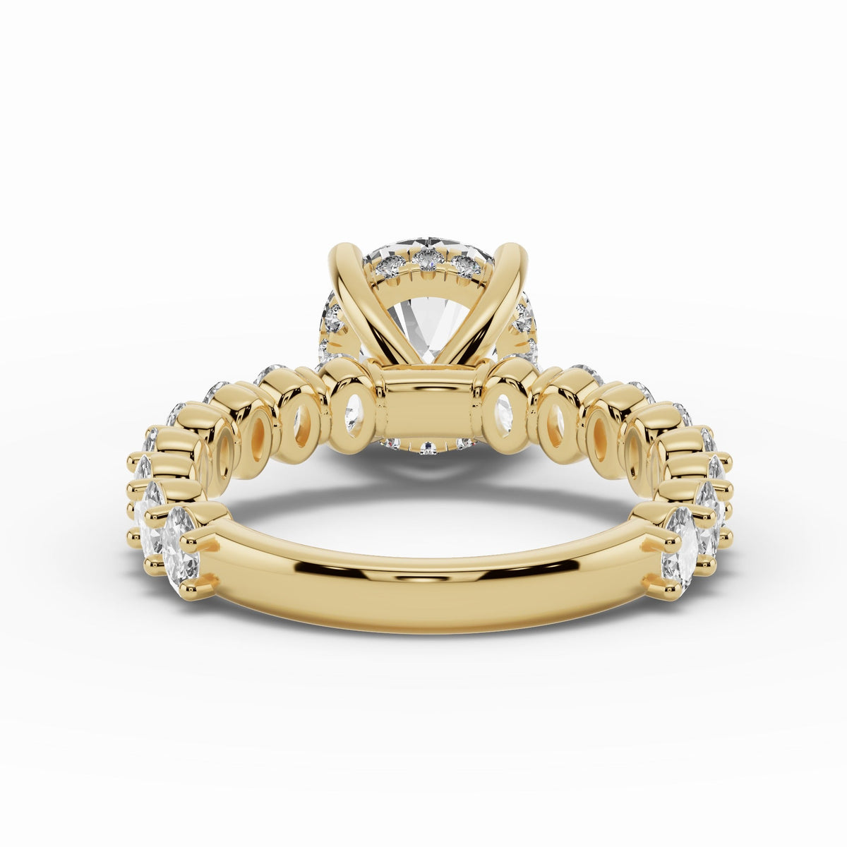 Round Aurielle Crown Engagement Ring Ring ABER-106-RD-LGD-1  - Abtin & Co.