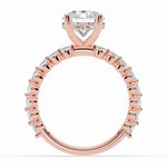 Round Aurielle Crown Engagement Ring Ring ABER-106-RD-LGD-11  - Abtin & Co.