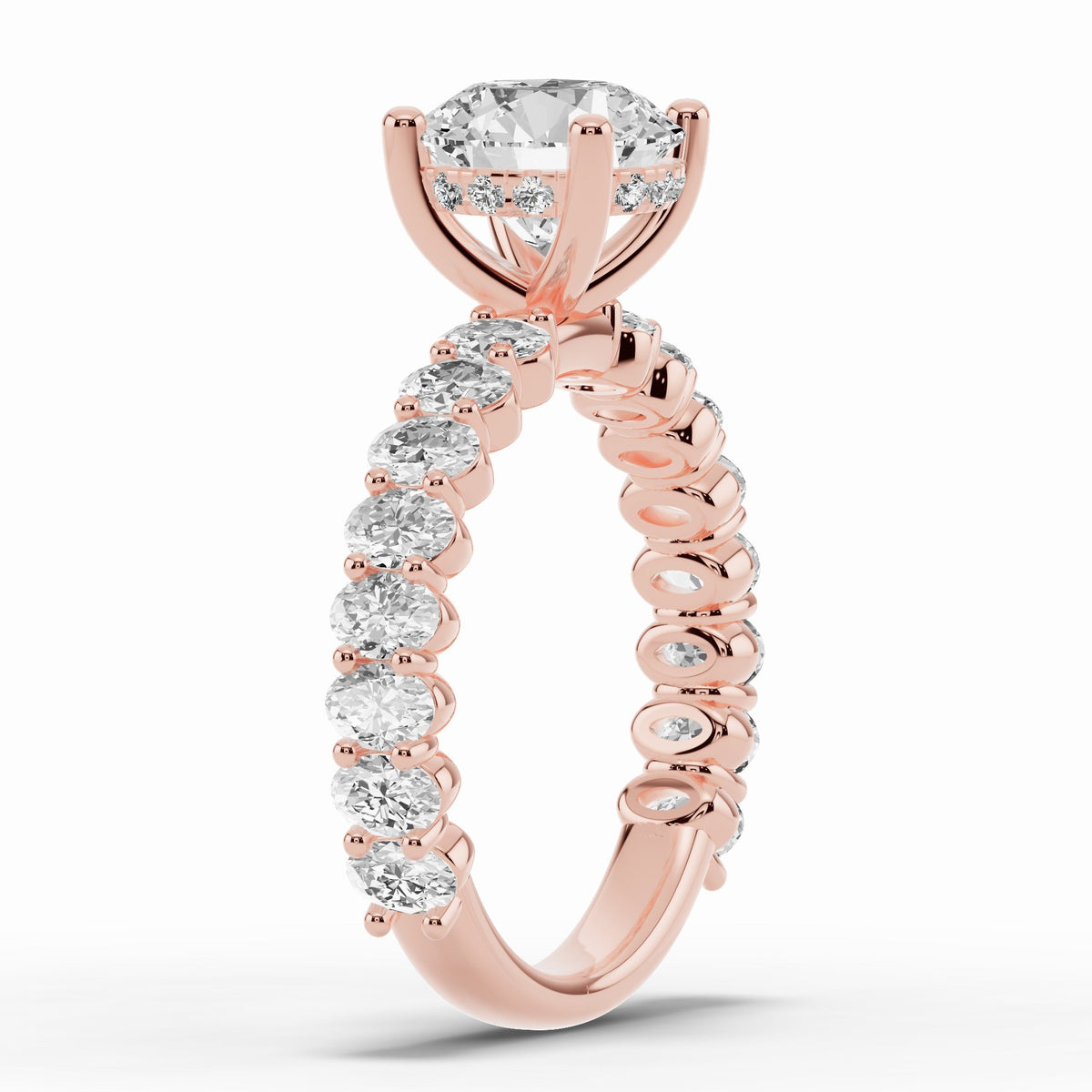Round Aurielle Crown Engagement Ring Ring ABER-106-RD-LGD-11  - Abtin & Co.