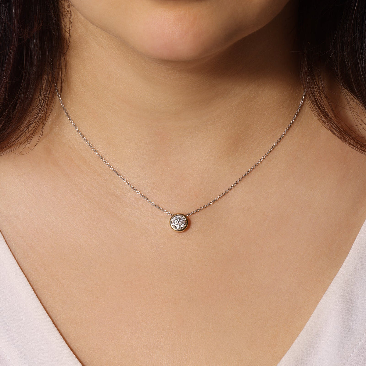 Round Bezel Lumière Pendant Pendant ABP-228-LGD-1  - Abtin & Co.